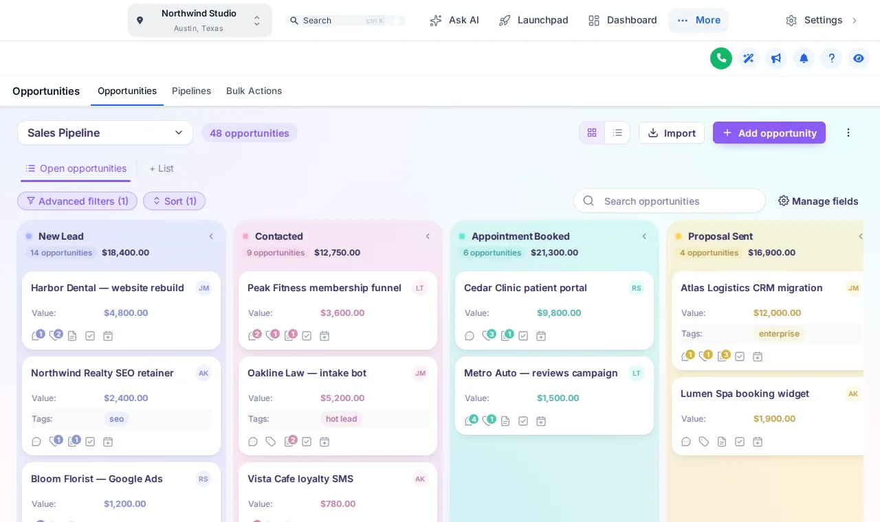 Candy Pastel pipeline design with each lane tinted in its own pastel color